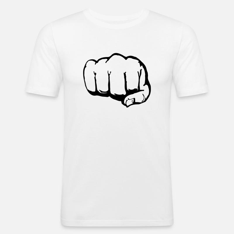 Faust (1c) - Männer Slim Fit T-Shirt - Weiß