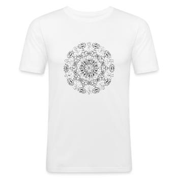 Mandala du Japon à colorier - T-shirt près du corps Homme - blanc - Devant - Nik (191cm)