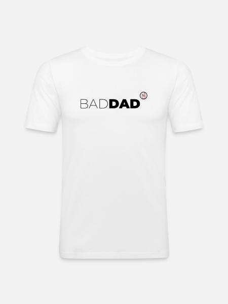 Bad Dad - Männer Slim Fit T-Shirt - Weiß
