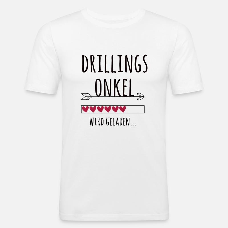 werdender Drillingsonkel Schwangerschaft Drillinge - Männer Slim Fit T-Shirt - Weiß