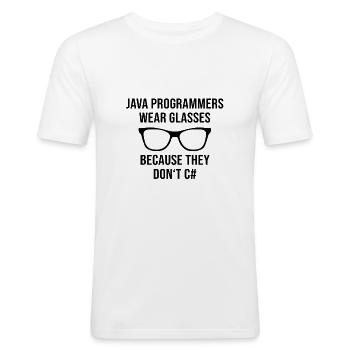 Programmer Java - Men's Slim Fit T-Shirt - white - Front - Nik (191cm)