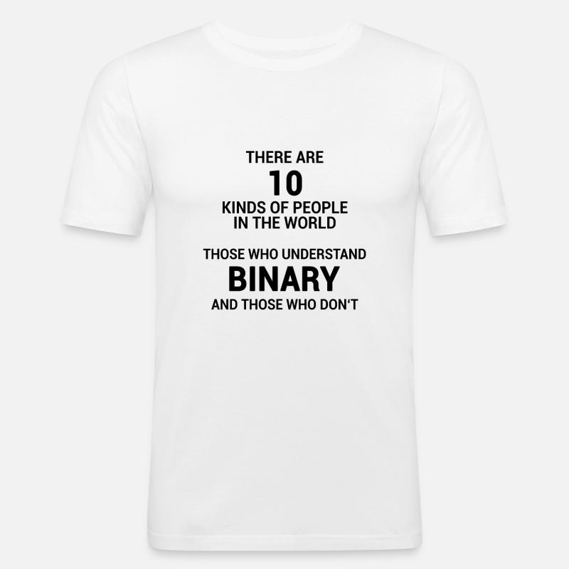 Binary System - Men's Slim Fit T-Shirt - white