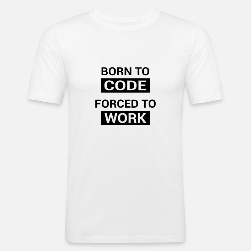 Programmer Born to Code - Männer Slim Fit T-Shirt - Weiß