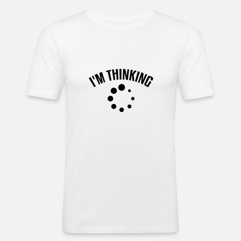 Computer Nerd Ich Denke Gerade... - Männer Slim Fit T-Shirt - Weiß