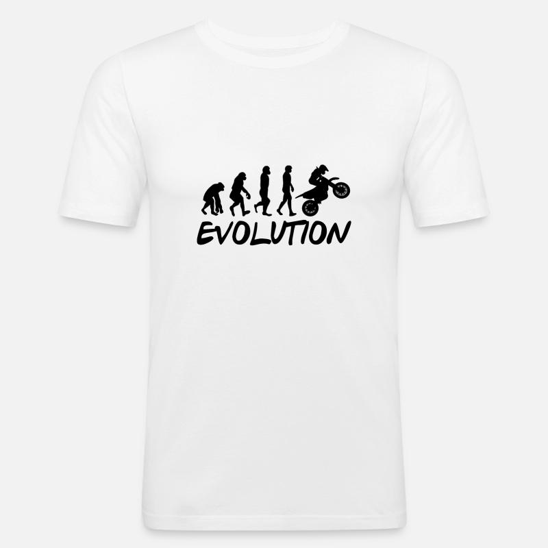 Évolution de la moto - T-shirt près du corps Homme - blanc