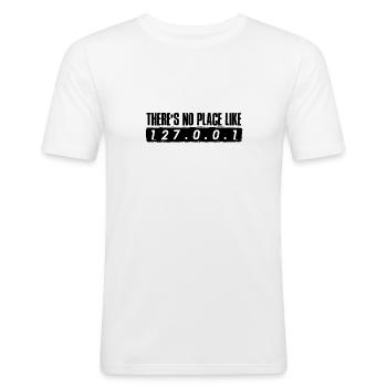 localhost rien à voir avec 127.0.0.1 - T-shirt près du corps Homme - blanc - Devant - Nik (191cm)