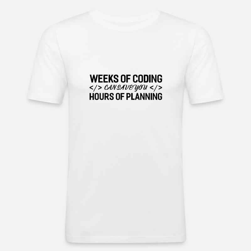 Programmeurs semaines De Coding - T-shirt près du corps Homme - blanc