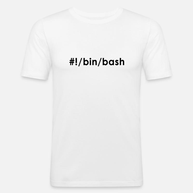 Programmeur Admin Devops Linux Bash - T-shirt près du corps Homme - blanc