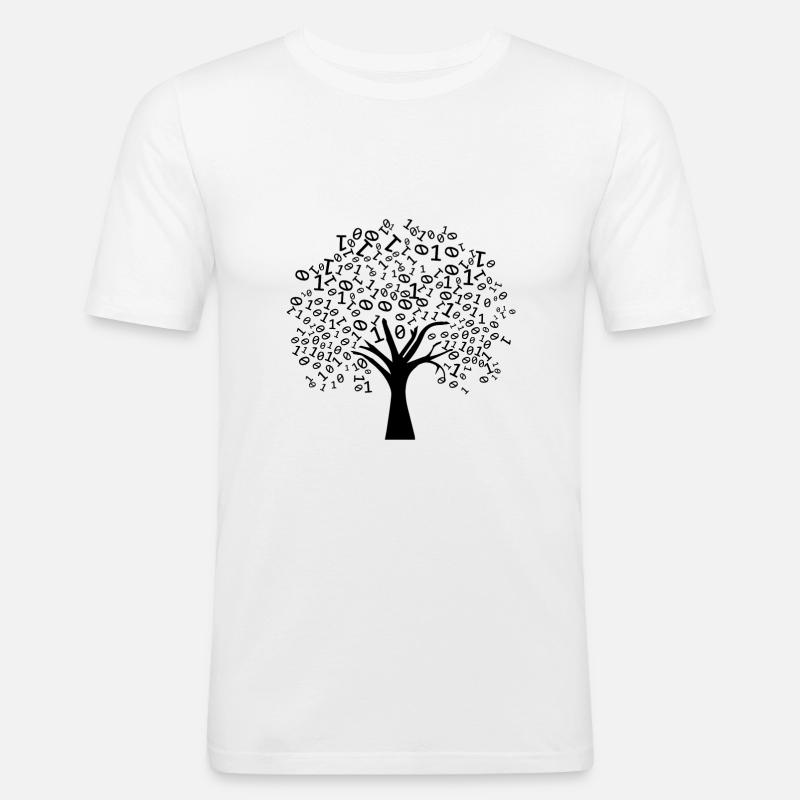 Programmierer Binärer Baum - Männer Slim Fit T-Shirt - Weiß