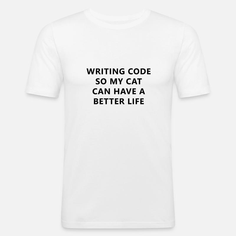 Programmer Ecrire Code Pour chien - T-shirt près du corps Homme - blanc