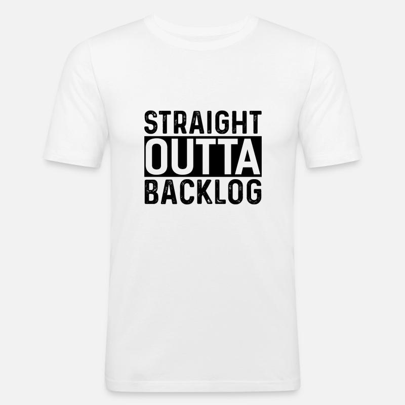 Scrum Team Backlog - Männer Slim Fit T-Shirt - Weiß
