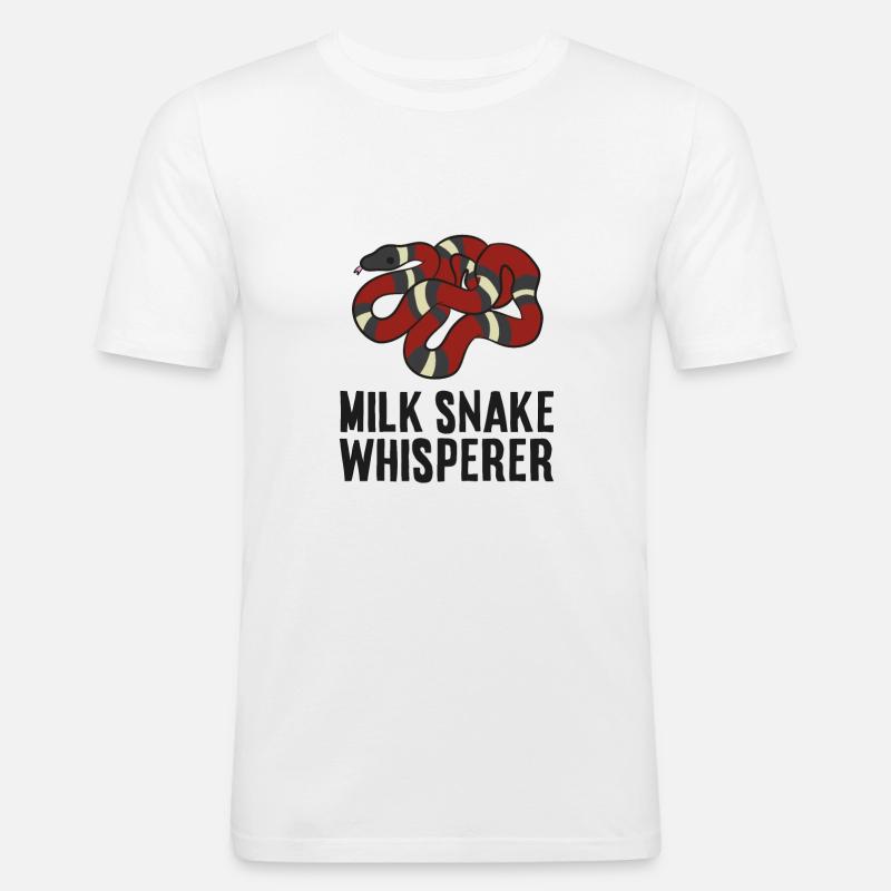 Milk Snake Whisperer - Männer Slim Fit T-Shirt - Weiß