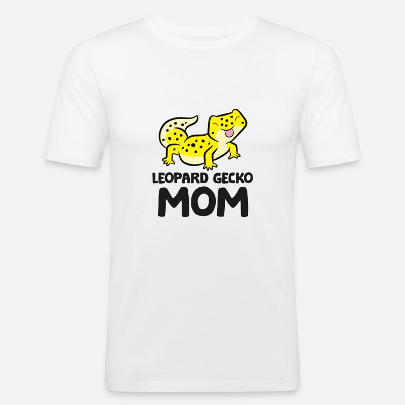 Leopardgecko Mama Eidechse Reptil Leopardgecko - Männer Slim Fit T-Shirt - Weiß