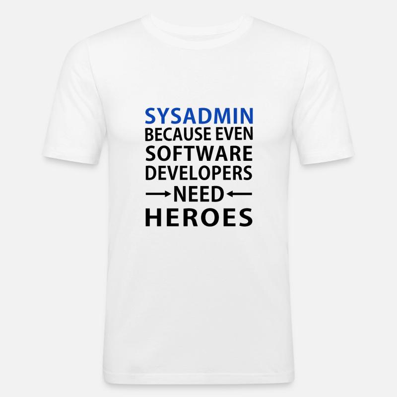 Sysadmin - Systemadministrator - Männer Slim Fit T-Shirt - Weiß