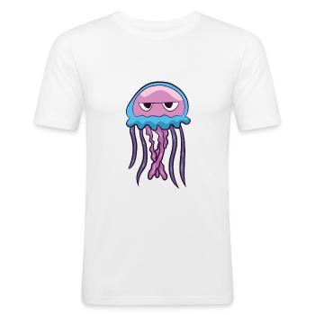 Funny Jellyfish Ocean Love Aquarium Jellyfish - Men's Slim Fit T-Shirt - white - Front - Nik (191cm)
