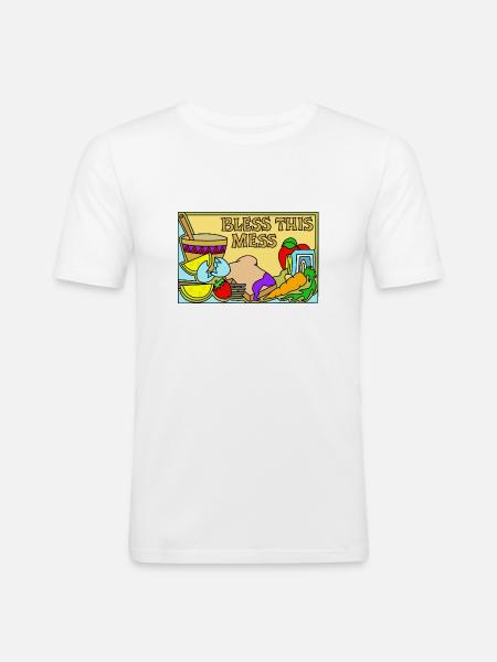 Food - mess kitchen :) - Men's Slim Fit T-Shirt - white