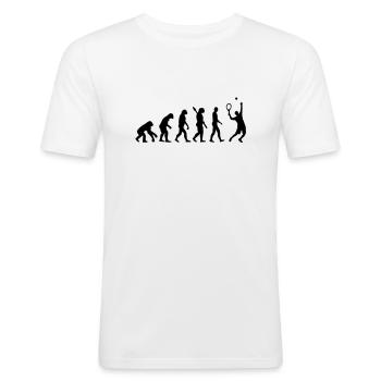 Evolution Tennis - Männer Slim Fit T-Shirt - Weiß - Vorne - Nik (191cm)