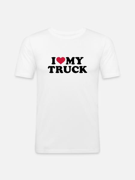 LKW - Männer Slim Fit T-Shirt - Weiß