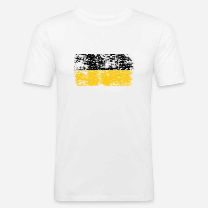 Drapeau du Bade-Wurtemberg Heimat Stuttgart - T-shirt près du corps Homme - blanc