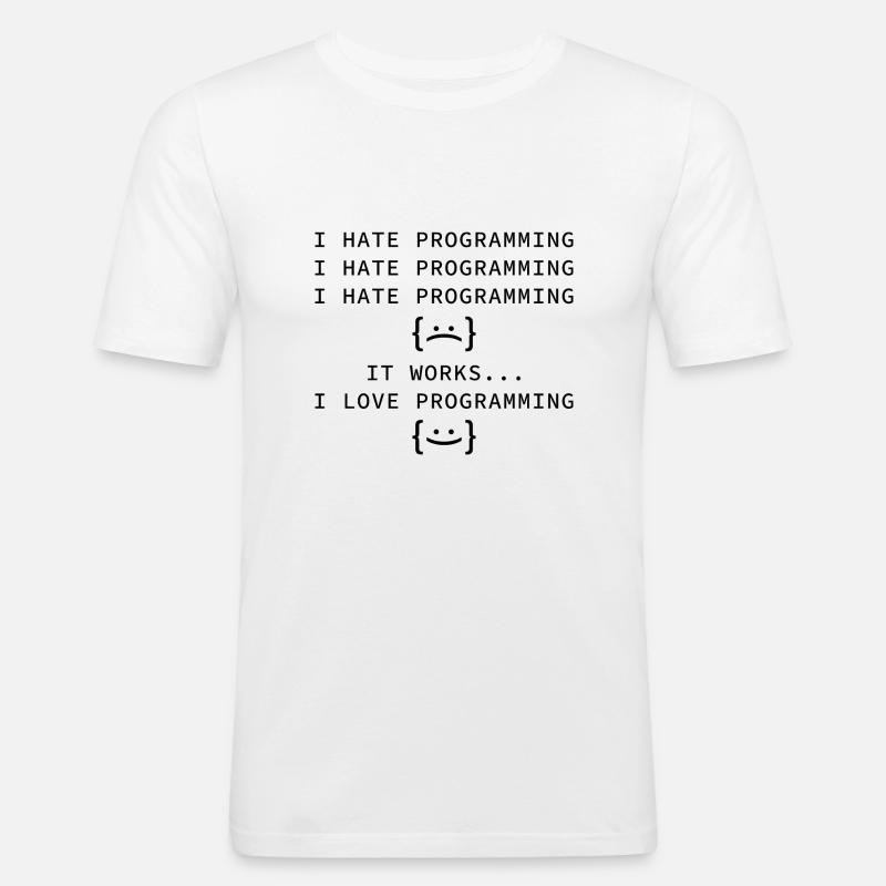 I Hate Programming - Men's Slim Fit T-Shirt - white