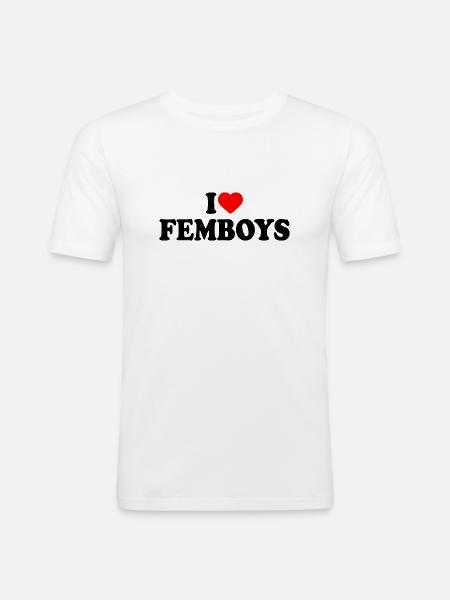 I love femboys - Men's Slim Fit T-Shirt - white
