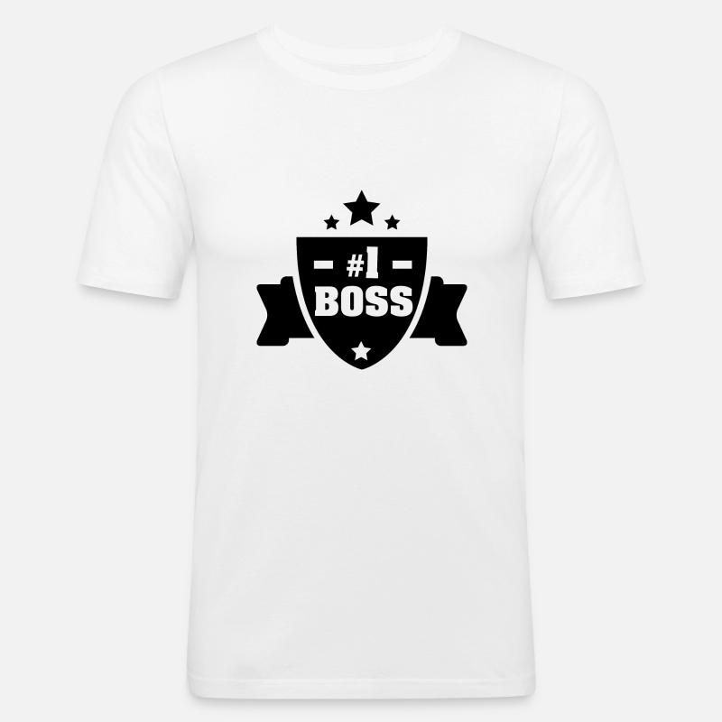 Boss Nummer eins - Männer Slim Fit T-Shirt - Weiß