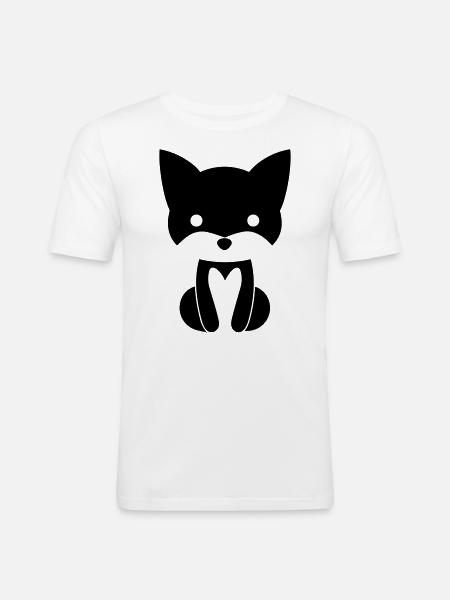 Renard - T-shirt près du corps Homme - blanc