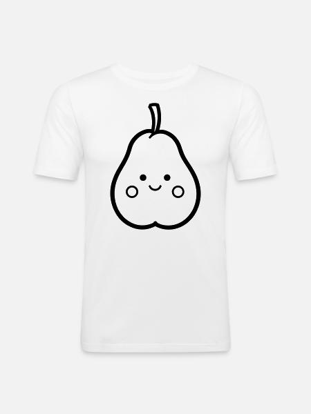 Birne - Männer Slim Fit T-Shirt - Weiß