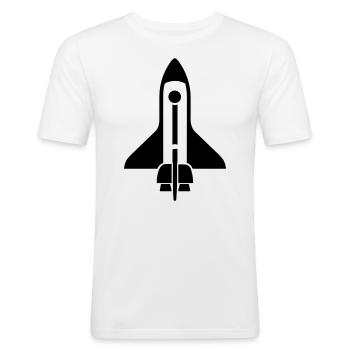 Fusée - T-shirt près du corps Homme - blanc - Devant - Nik (191cm)