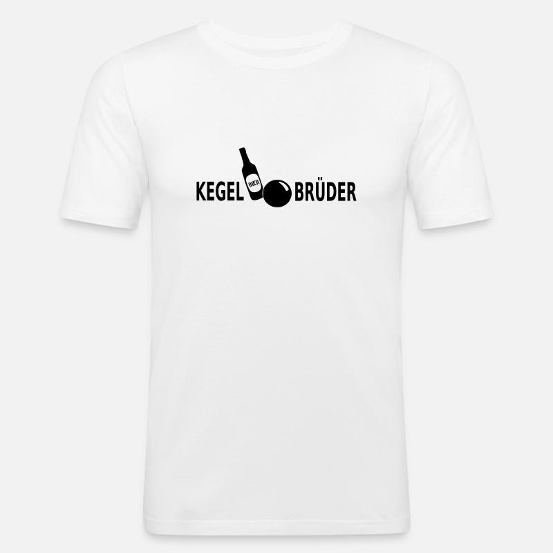 Kegelbrüder Bier - Männer Slim Fit T-Shirt - Weiß