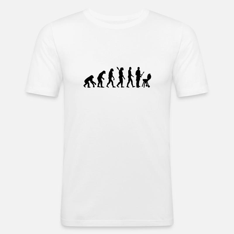 Evolution BBQ barbecue - Men's Slim Fit T-Shirt - white