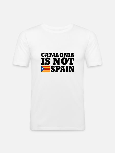 catalonia is not spain - Men's Slim Fit T-Shirt - white