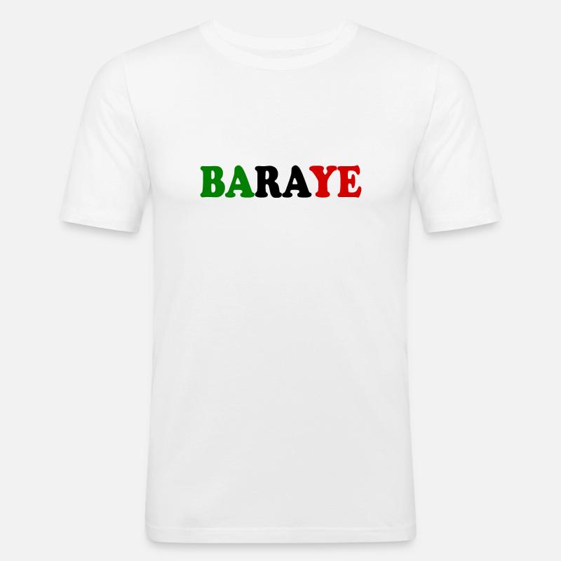 Baraye - Männer Slim Fit T-Shirt - Weiß