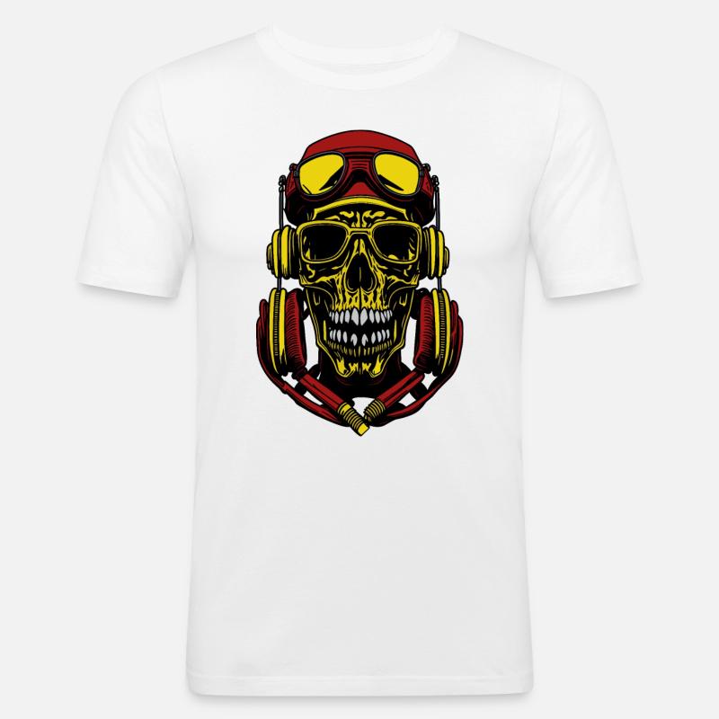 Enthüllungen enthüllt, erleuchteter Schädel - Männer Slim Fit T-Shirt - Weiß