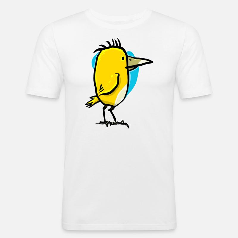 Vogel mit großem Schnabel - Männer Slim Fit T-Shirt - Weiß