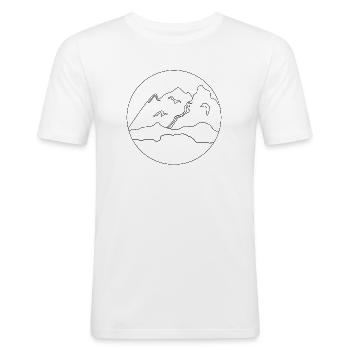 Natur B&W - Männer Slim Fit T-Shirt - Weiß - Vorne - Nik (191cm)