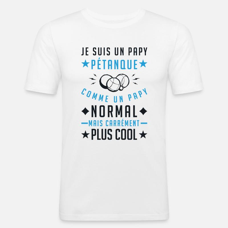 Ich bin ein Opa Petanque - Männer Slim Fit T-Shirt - Weiß