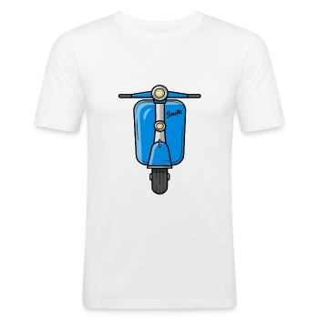 Scooter Motorroller Roller - Männer Slim Fit T-Shirt - Weiß - Vorne - Nik (191cm)