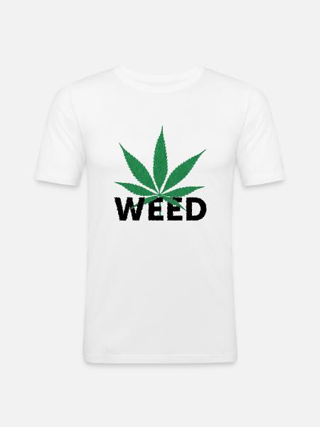 Weed+Weed - Männer Slim Fit T-Shirt - Weiß