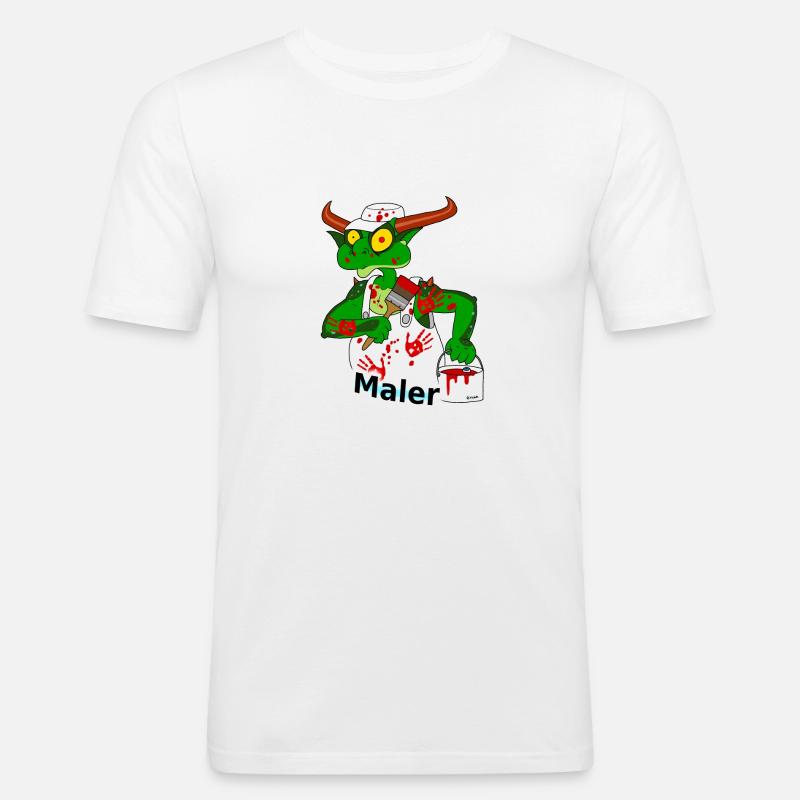 Maler - Männer Slim Fit T-Shirt - Weiß