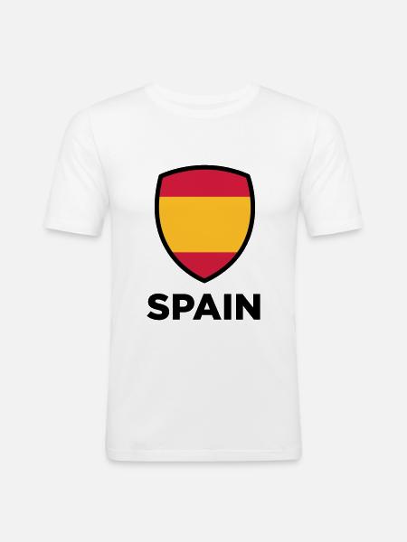National Flag of Spain - Men's Slim Fit T-Shirt - white