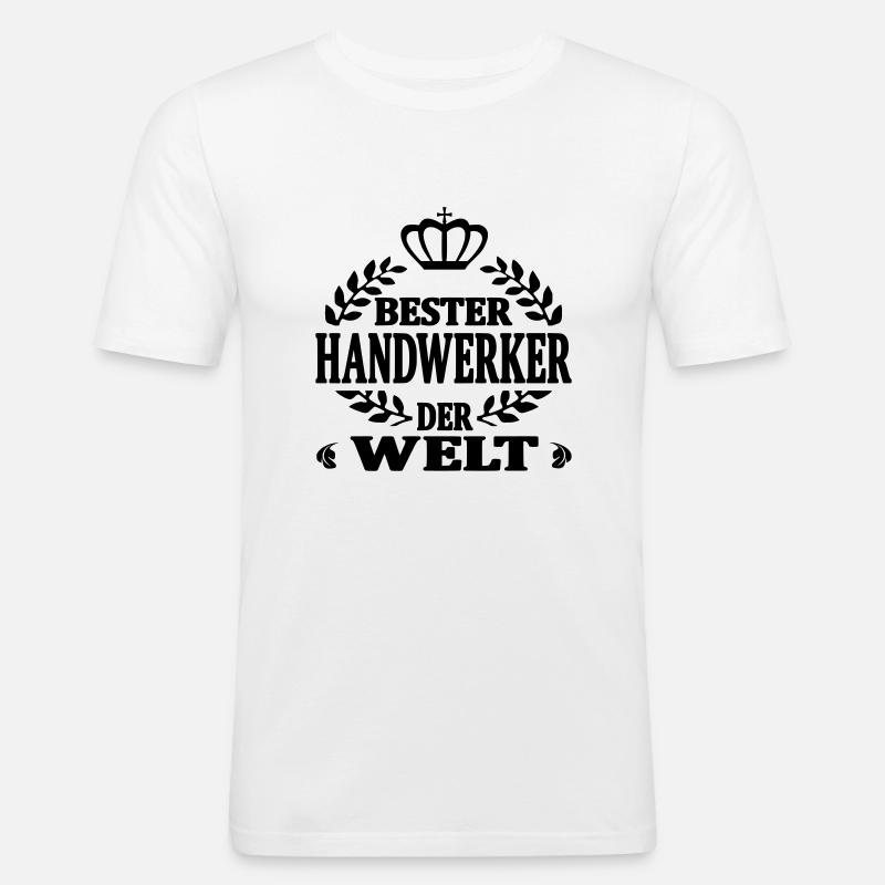 Bester handwerker der welt - Männer Slim Fit T-Shirt - Weiß
