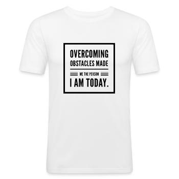 Overcoming Obstacles Motivation - Men's Slim Fit T-Shirt - white - Front - Nik (191cm)