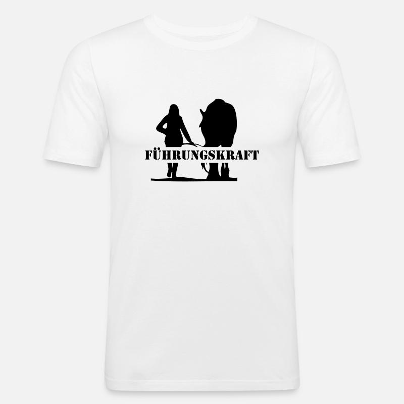 Pferd - Männer Slim Fit T-Shirt - Weiß