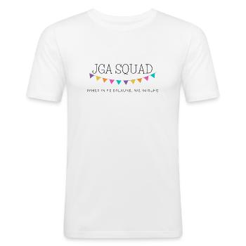 JGA SQUAD - Men's Slim Fit T-Shirt - white - Front - Nik (191cm)