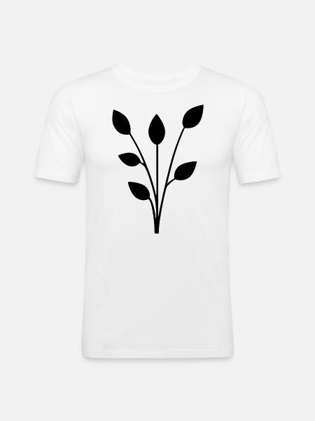 Flower with stem - Men's Slim Fit T-Shirt - white