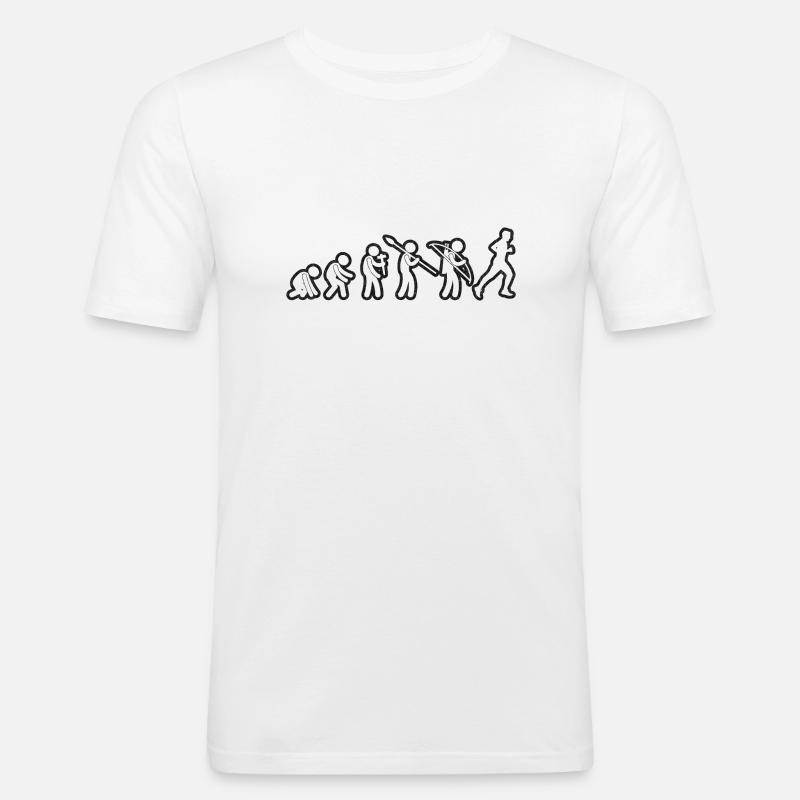 Evolution Running Grunge Blanc - T-shirt près du corps Homme - blanc