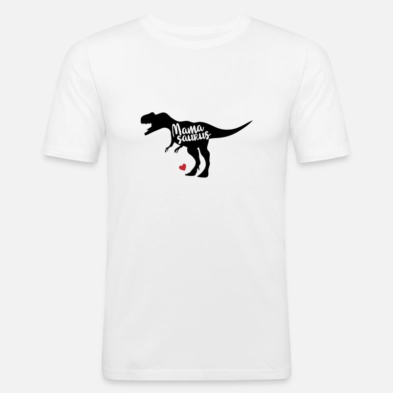 Muttertag geschenk - Mamasaurus - Männer Slim Fit T-Shirt - Weiß