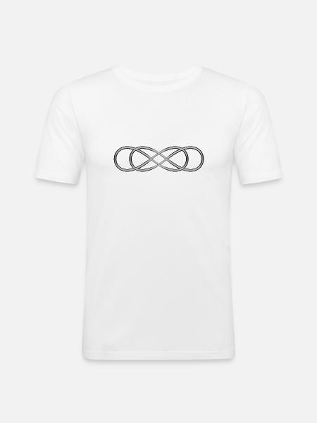 Double lemniscate - Argent - T-shirt près du corps Homme - blanc