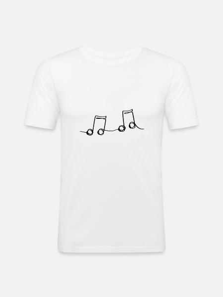 NotennotenMuster. Musik - Männer Slim Fit T-Shirt - Weiß